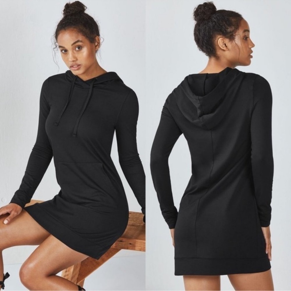 Fabletics Black Hoodie Dress EUC